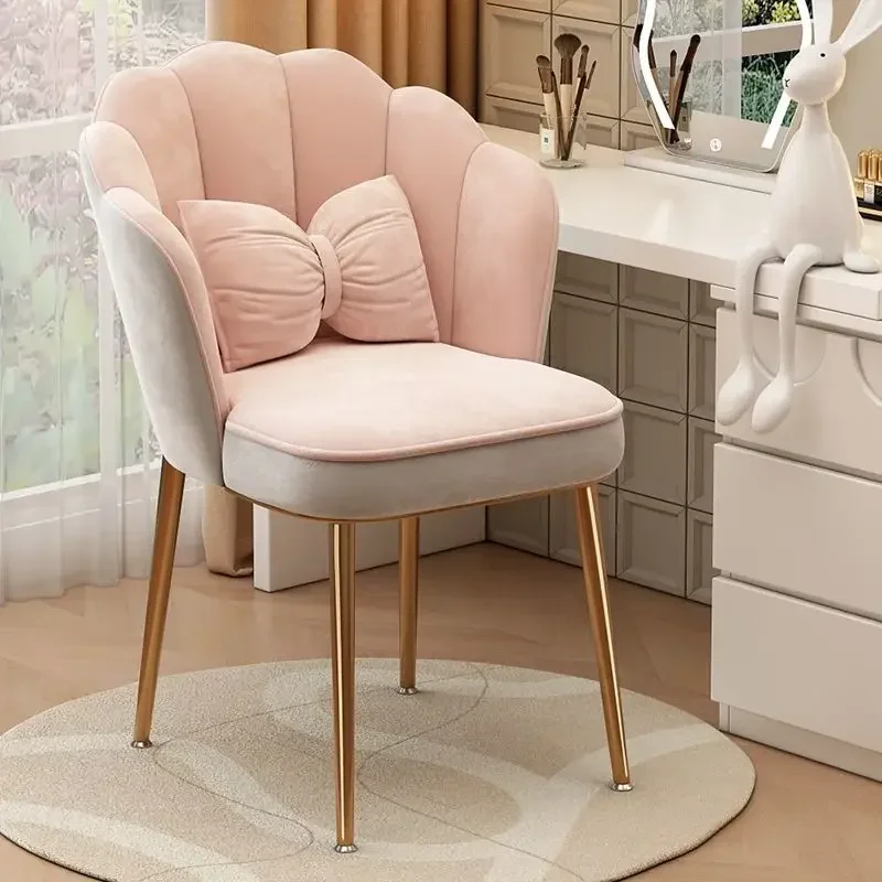 

Girls Cute Bedroom Stool Nordic Ins Net Red Anchor Makeup Chair Dressing Chair Home Back Dining Chair