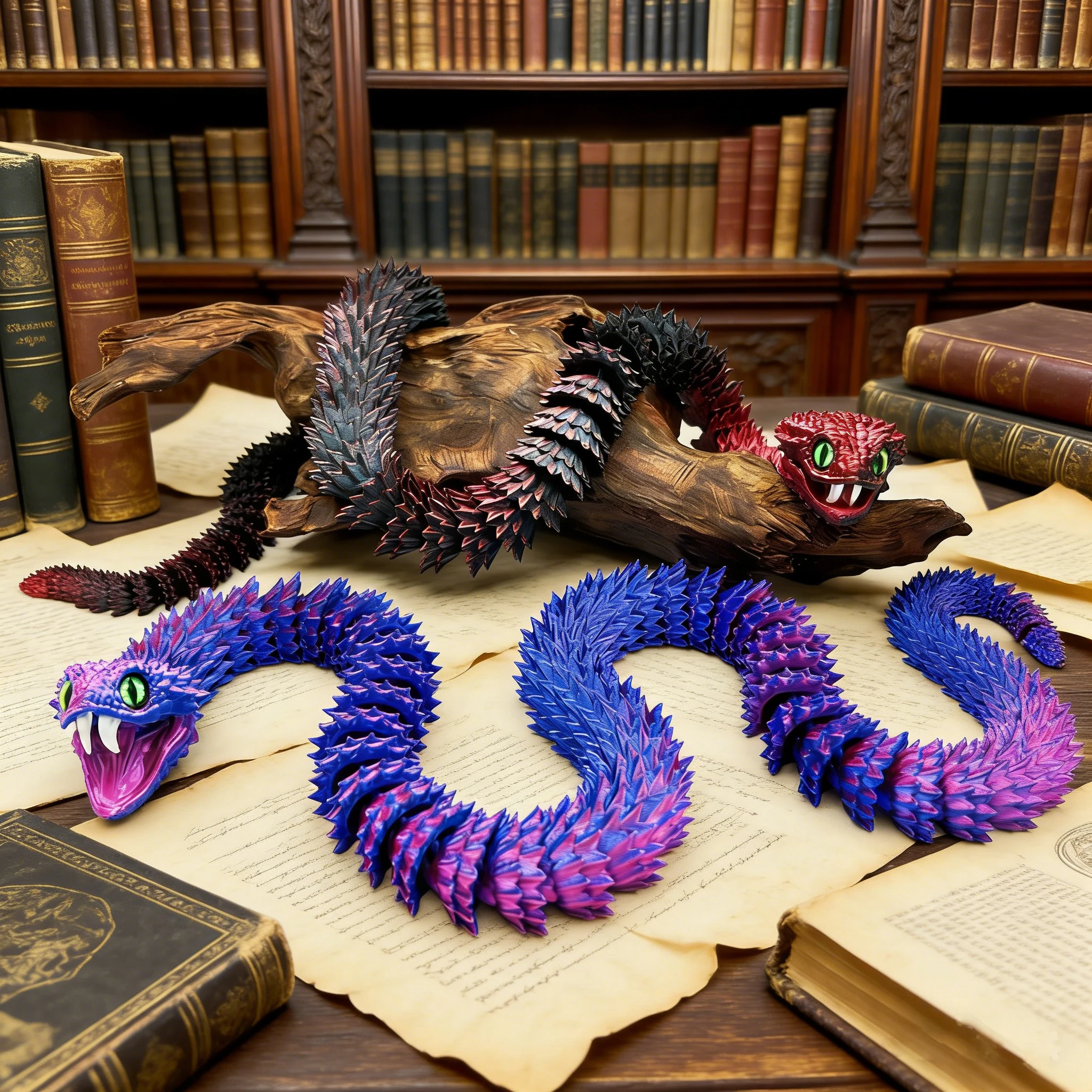 3D Printing Fierce Fang Viper 23.62in Snake Gradient Cool Jungle Snake Home Office Statues Decoration Festival Home Furnishings
