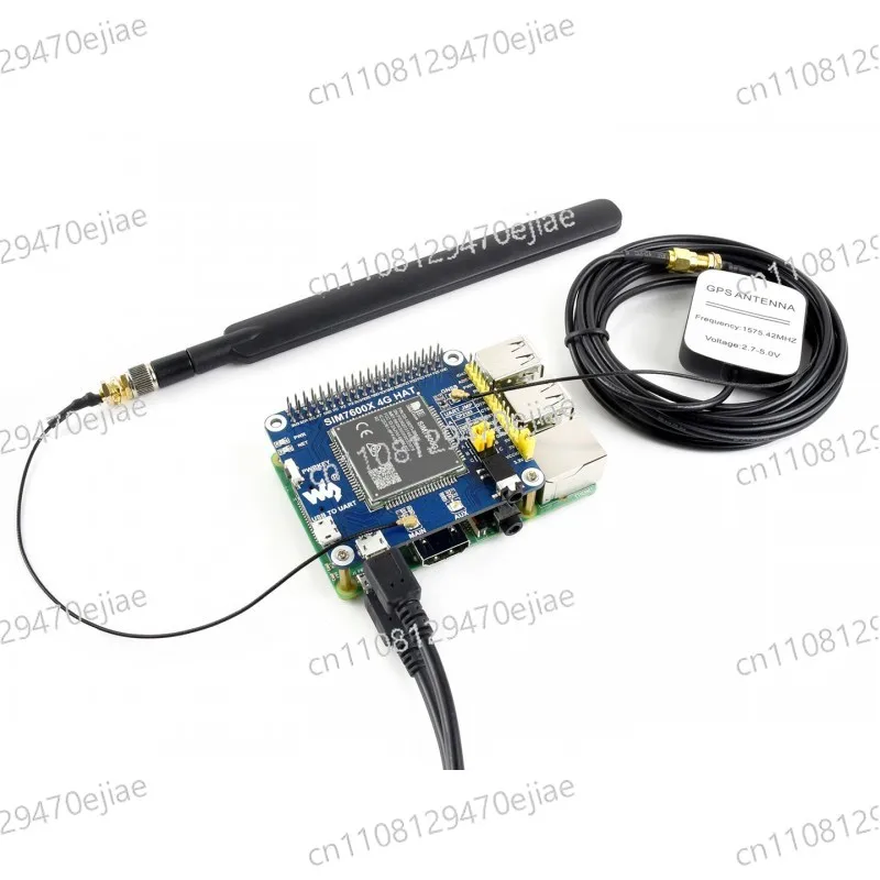 

SIM7600G-H 4G HAT для Raspberry Pi 5/4/3, высокоскоростной сотовый модуль LTE/3G/2G с GPS/GNSS, поддержка глобальных диапазонов частот