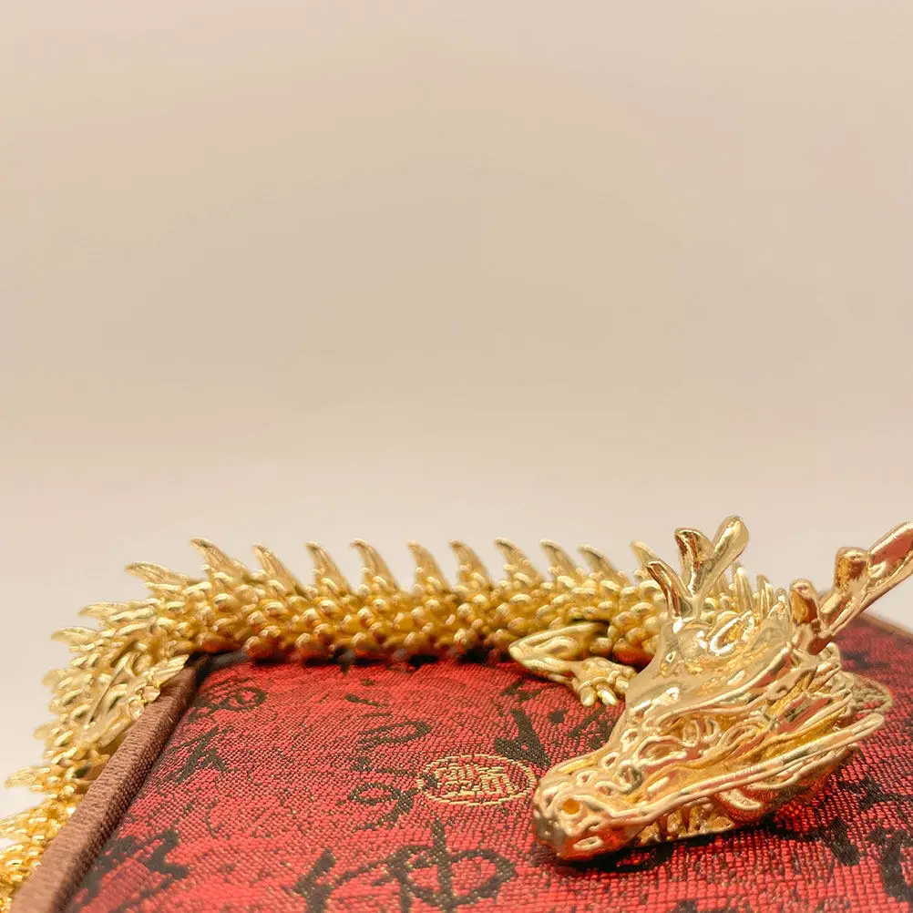 Brass Dragon Statue Vivid Desktop Ornament Decorative Sculpture Wealth Fortune Home Office Desk Decoration Dragon Statue