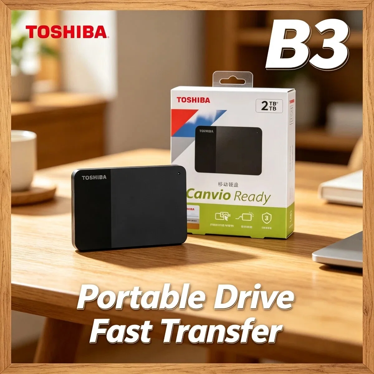 

Toshiba B3 Canvio Ready USB3.0 4TB 2TB 1TB Portable External Hard Drive 2.5 Inch Hard Disk for Laptop Mac Android Pro Max