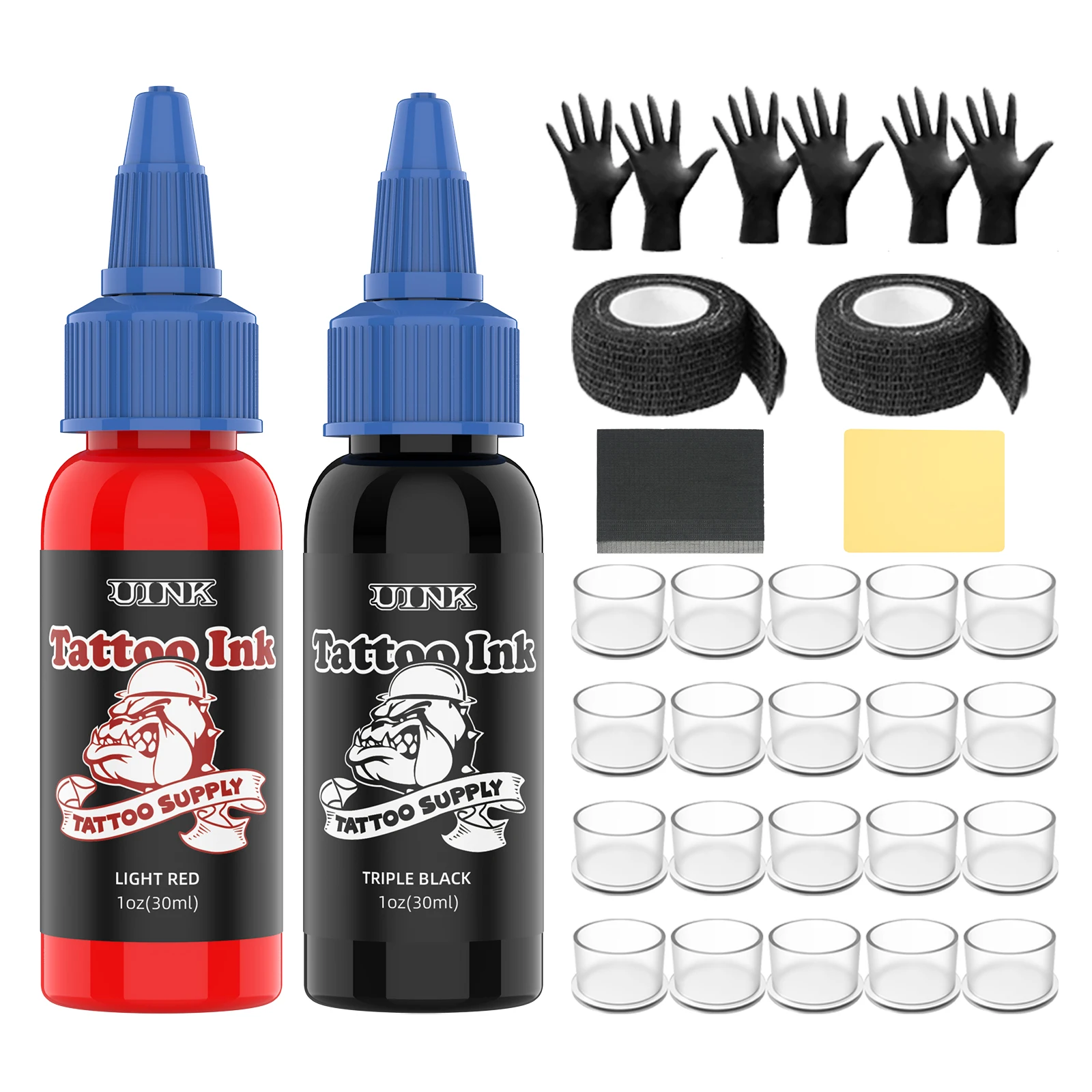 DQFAERT 29Pcs Tattoo Kit Tattoo Ink With Tattoo Ink Cup Tattoo Practice Skin For Tattoo Artist Tattoo Supplies Accessories
