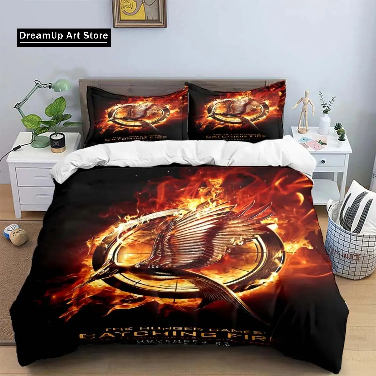 The Hunger Games Fashion Anime 3d Digital Printing Bedding Set Duvet Cover Comforter Bed Youth Kids Girl Boys Gift Home Textiles