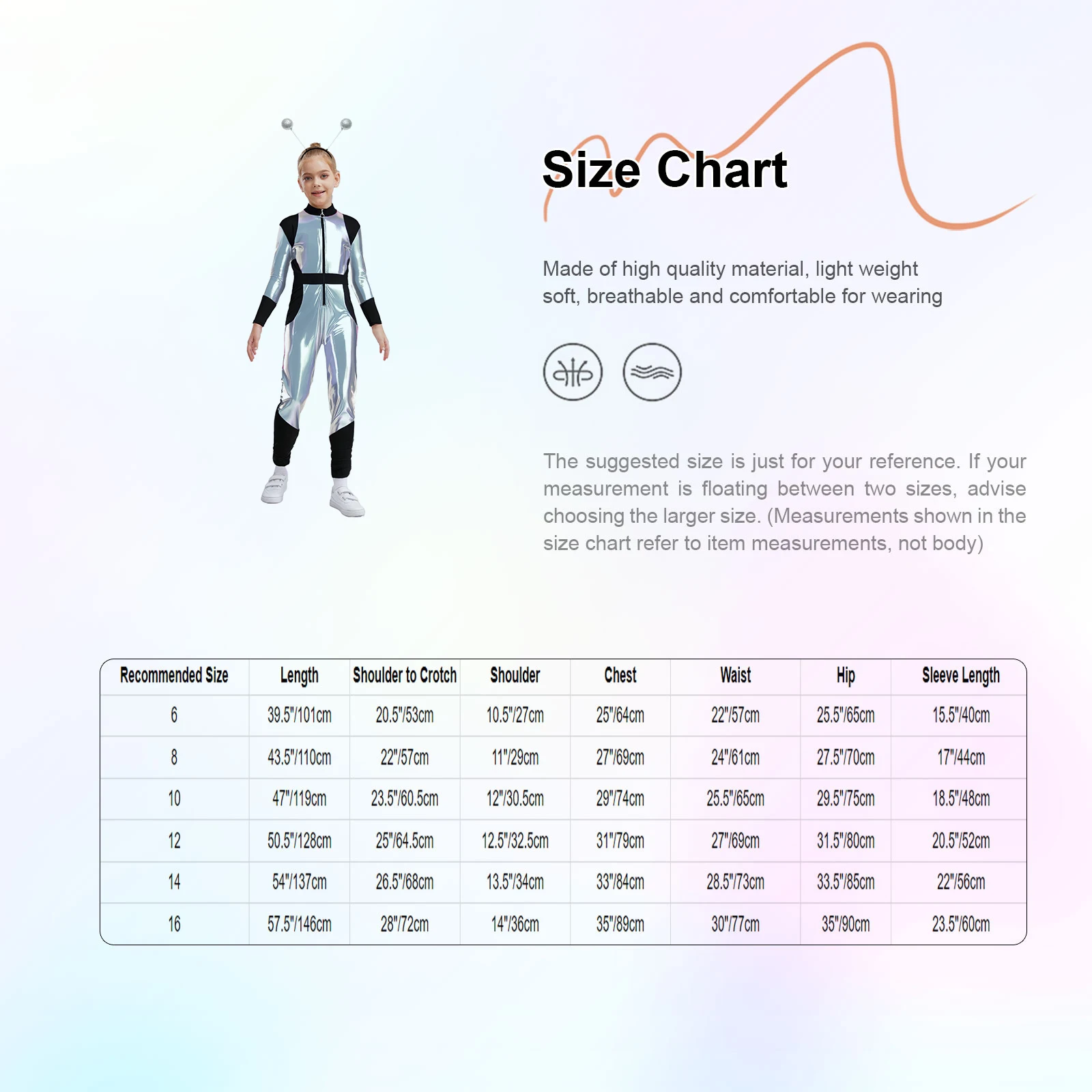 Halloween Fancy Alien Drees Up Boys Girls Cosplay Robot Outer Space Astronaut Costume Metallic Shiny Jumpsuit with Hair Hoop Set