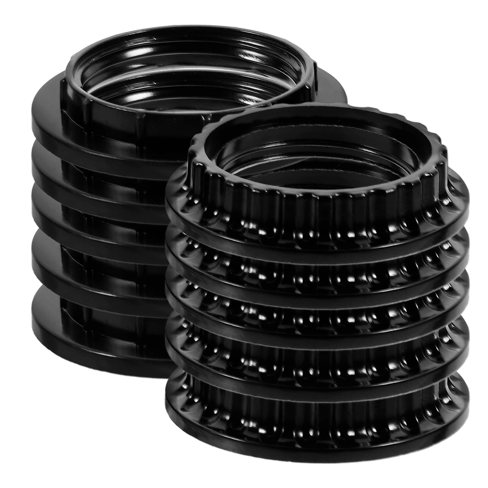 

20pcs Outer Ring Lampshade Reducer E27+E26 Black Plastic Adapter Socket Replacement Parts Light Fixture Collar