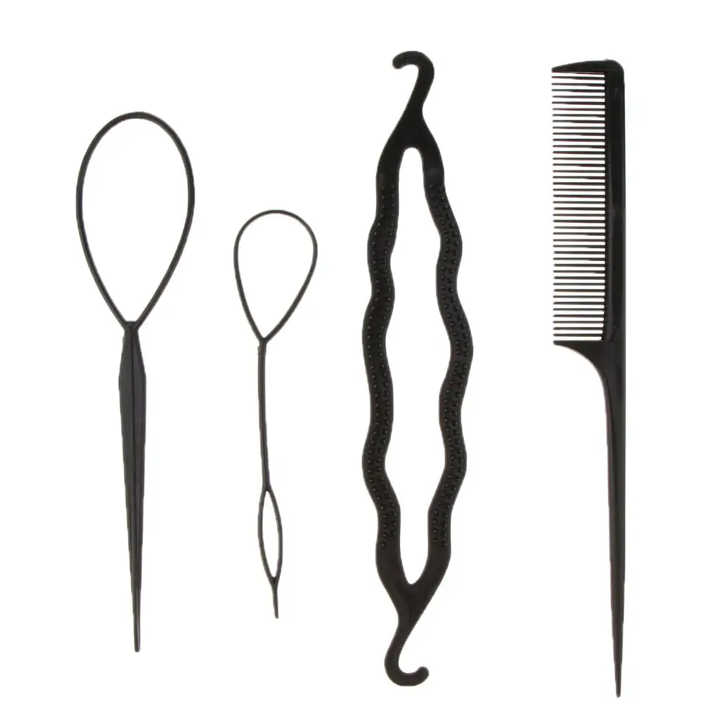 4x-зажим-для-укладки-волос-булочка-пончик-расческа-закрученная-коса-набор-аксессуаров-для-создания-хвоста