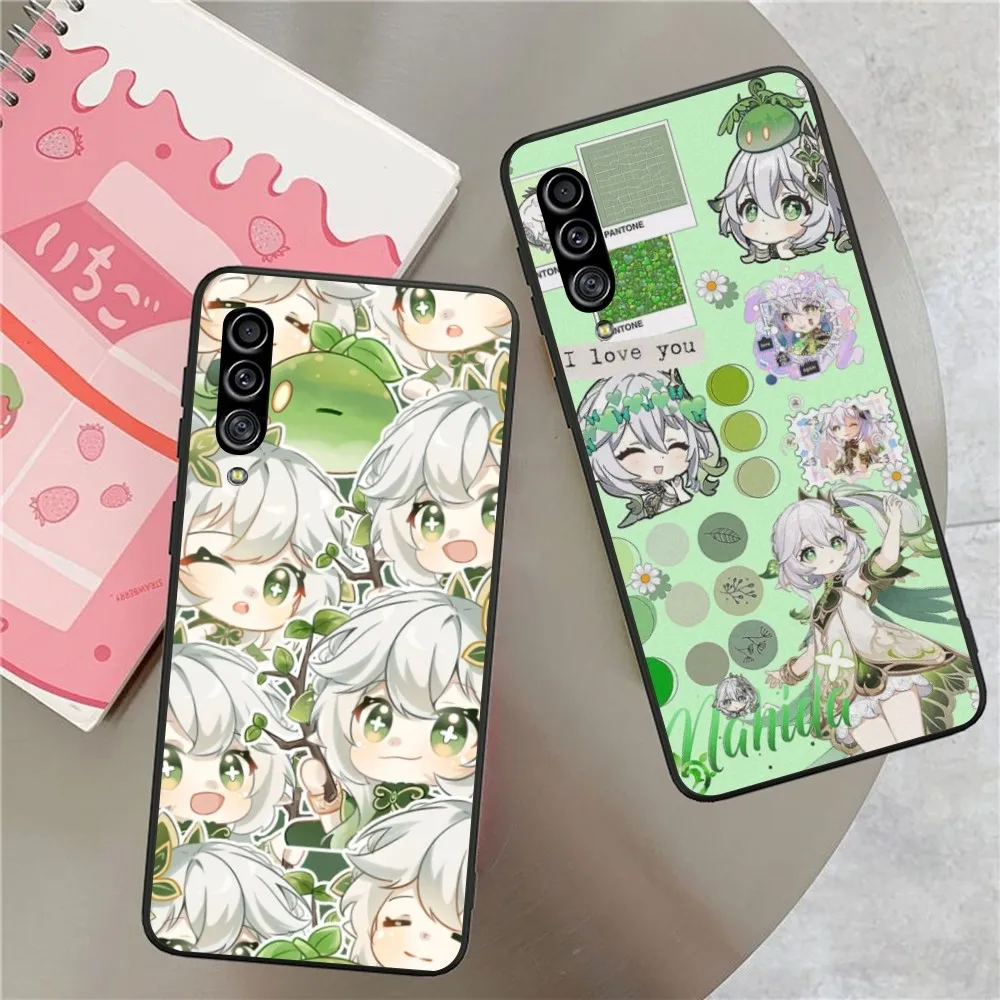 Genshin Impact Nahida Cute Phone Case for Samsung Galaxy S24 S23 S22 S21 S10 S9 S8 Plus Ultra Black Soft Phone Cover Funda