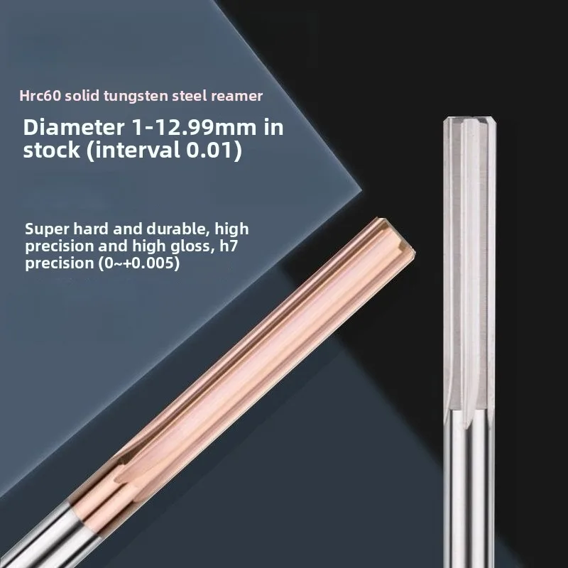 Imported Tungsten Steel Straight Flute Reamer H7 High‑Precision Extended Reamer For Stainless Steel Titanium Alloy