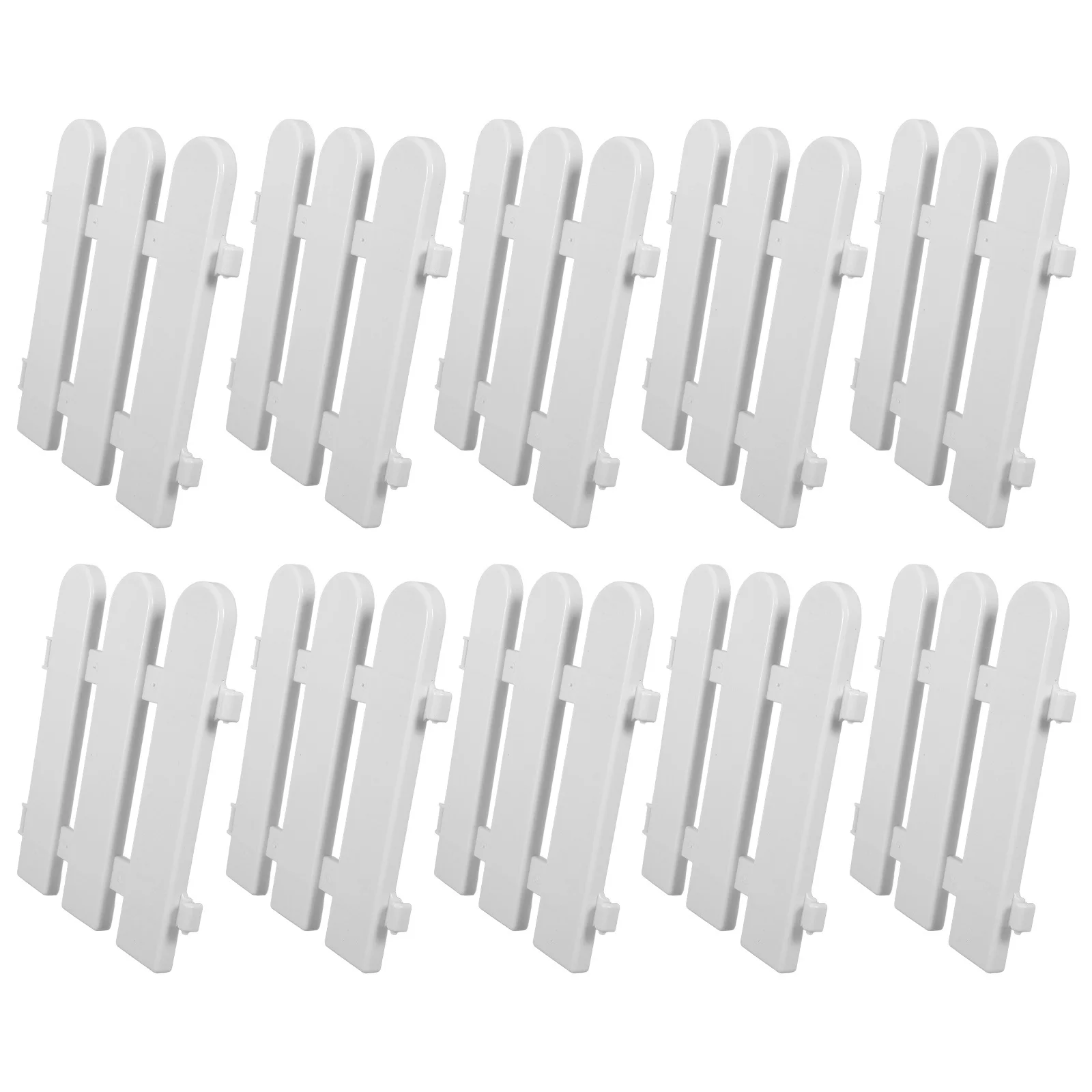 

10Pcs Plastic Fence Unique Design Clean Color Fake Fencing for Christmas Party Atmosphere Home Garden Yard Decorative Use