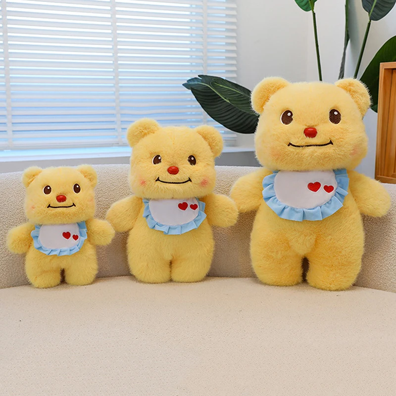 1PC New Cartoon Unique Butter Bear Plush Toy Stuffed Animals Apron Dress Doll Home Decoration Bag Pendant