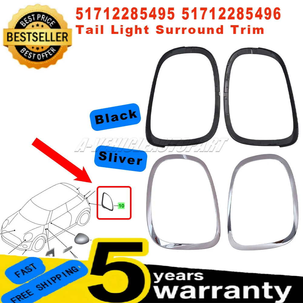 

51712285495 For BMW Mini Cooper F55 F56 F57 New Tail Light Surround Trim 1Pair L+R Easy Installation Car Accessories 51712285496