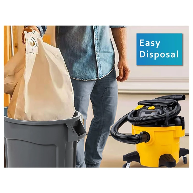BAAG-Pack 15 كيس مكنسة لـ DEWALT 6 إلى 10 جالون Shop Vac DXVA19-4101، كيس تجميع الغبار مع فلتر لـ DXV06P DXV09P