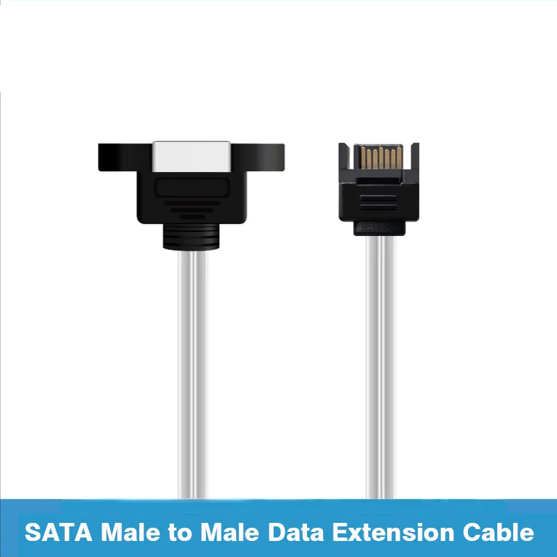 Cable de datos extendido Sata 3,0 macho a macho de 7 pines con orificios de tornillo, montaje de cableado externo de 30cm