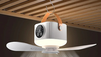 LED Light With Fan Portable Silent Ceiling Fans Light Rechargeable/Plug-in LED Lamp Remote Control 7200mAh for Bedroom Camping
