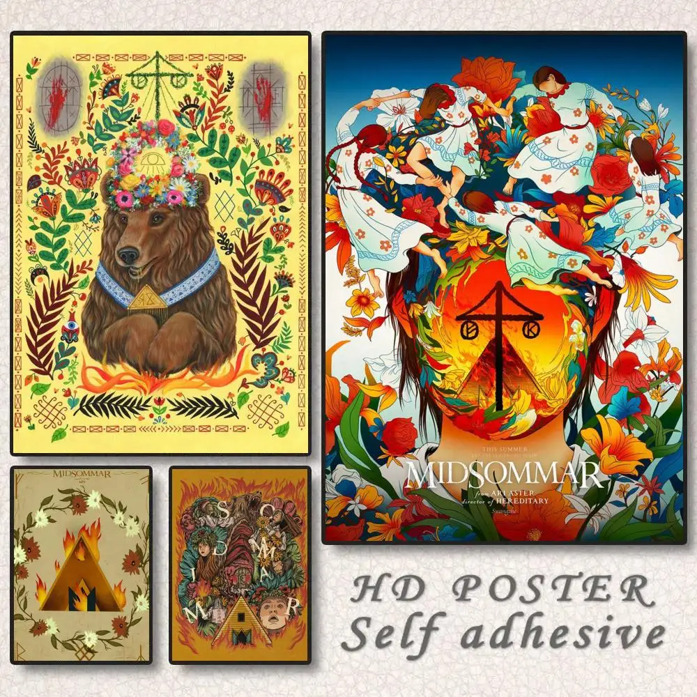 

Classic Movie M-Midsommar Poster Sticker Self Adhesive for Office Home Theater Wall Art Decor Fancy Gift