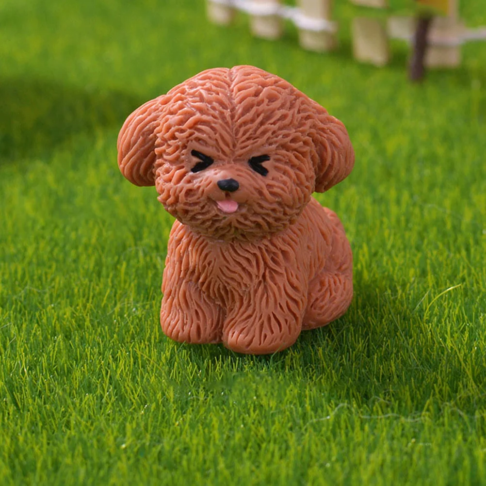 

4pcs Mini Decoration Resin Durable Outdoor Garden Kids Play Realistic Dog For Micro Landscape Kids Dog Decoration Decor