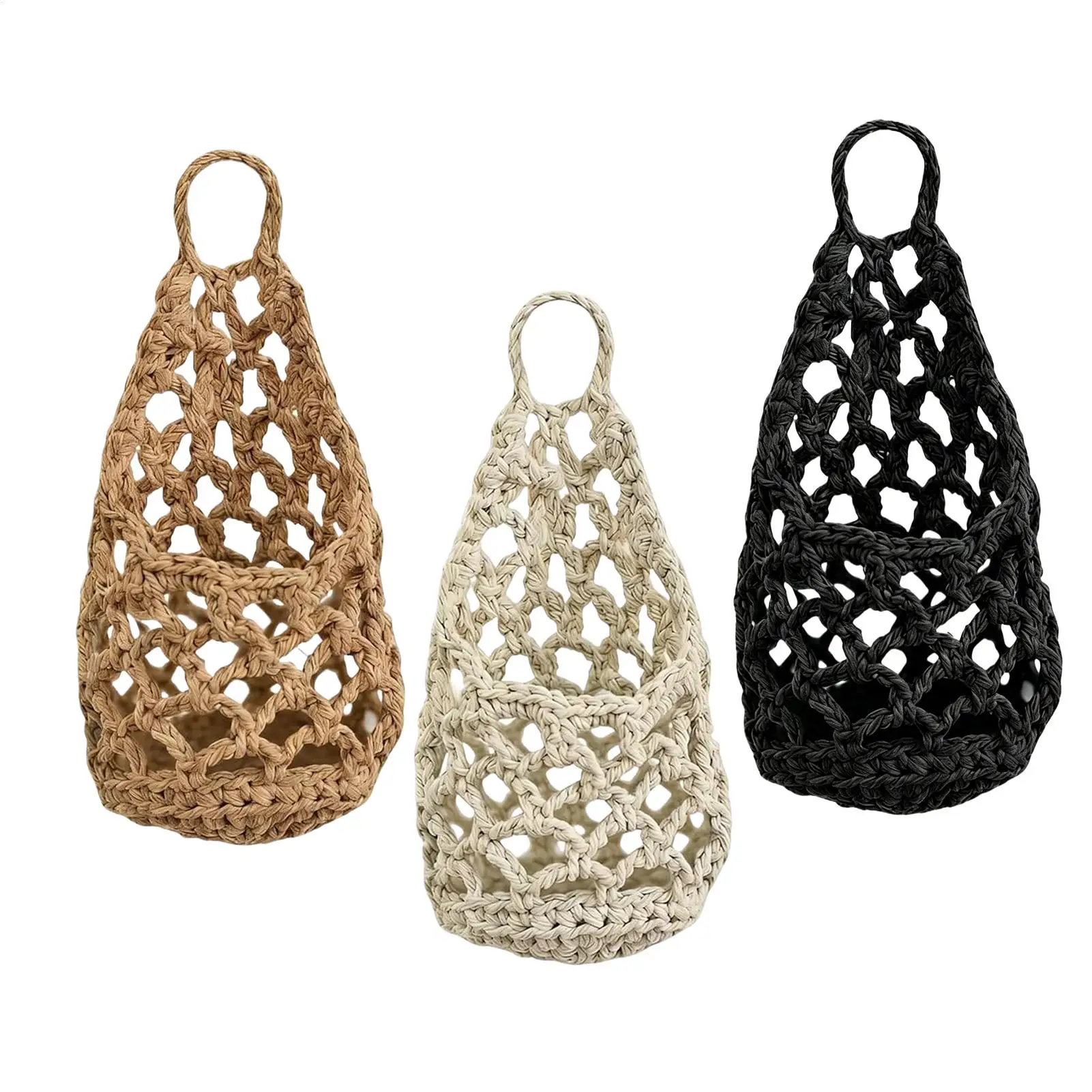 Boho Macrame Wall Plant Hanger Hand Woven Hanging Basket For 4 Inch Pots Indoor Outdoor Home Garden Decor Accessories