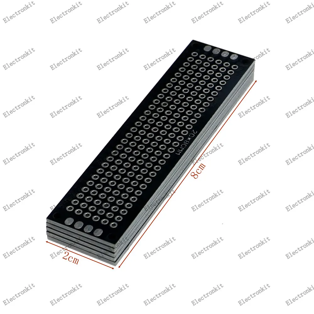 20pcs/lot PCB Prototype Board Circuit Protoboard Universal Stripboard Prototyping Veroboard 2X8 3X7 4X6 5X7 5Pcs Each Mix Black