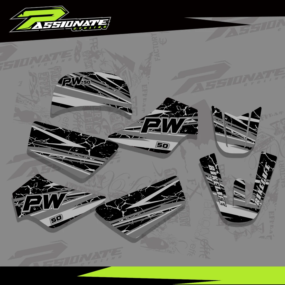 Nieuwe Stijl Grafische Achtergronden Decals Stickers voor Yamaha PW50 PW50 PIT Bike Alle Jaren Moto Aanpassen Protector Sticker