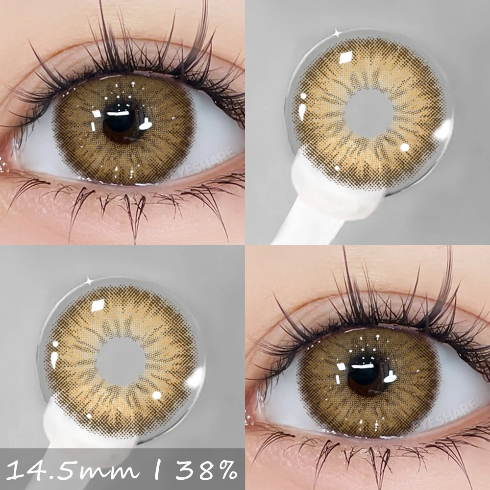 EYESHARE Natural Color Contact Lenses 2pcs Fashion Blue Lenses Gray Pupils Lens Brown Beautiful Pupil Green Lens Yearly 14.5mm