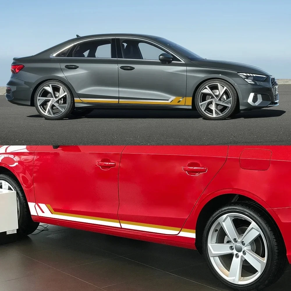 

For Audi A3 8P 8V 8L 8Y Sedan S3 TFSI Sportback RS3 Limousine Car Side Door Sticker Vinyl Decal Graphics Exterior Accessories