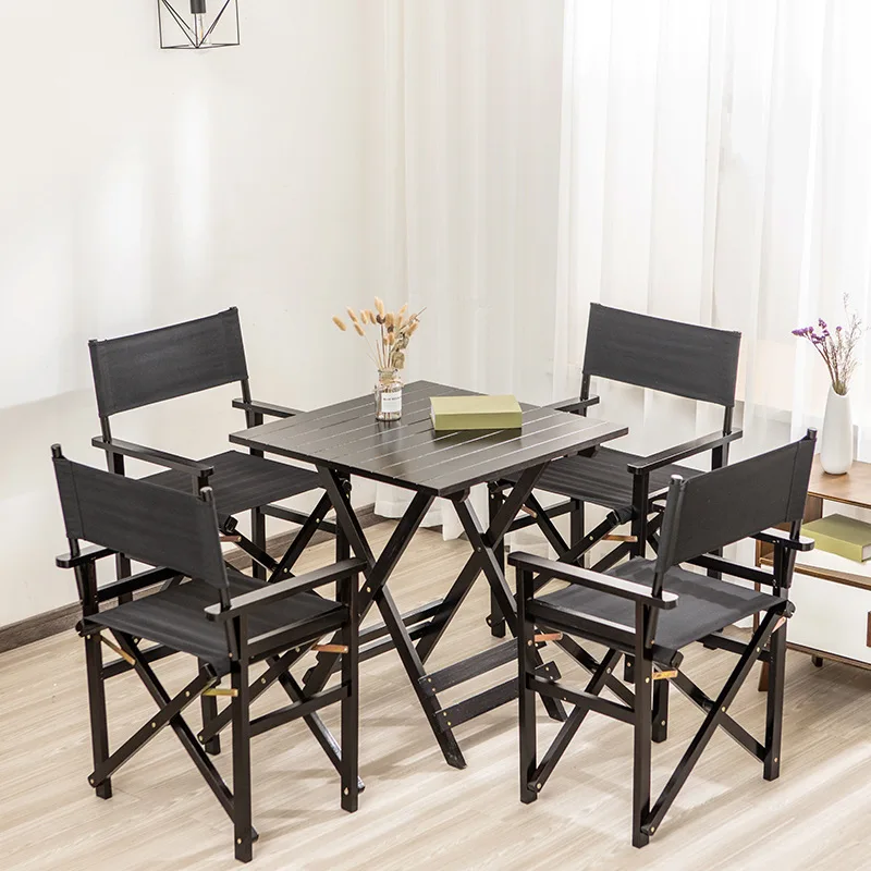 Modern Foldable Chinese Hardwood Garden Table And Chair Set For Balcony Small Space Leisure Sightseeing Comfortable Relaxation