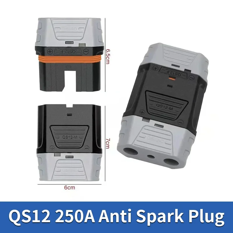 Anti-spark QS12 250A Lithium Battery Connector High Current Heavy Duty Power Male Female Plug Adapter for Aircraft Model Car Sta