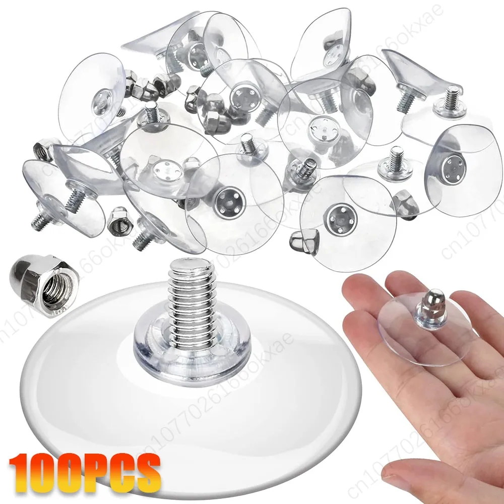 5-100PCS Plastic Sucker Pad Holder 41/53/58 Mm with Screw Clear PVC Sucker Pads Extra Strong Suction Cup Glass Suction Holder