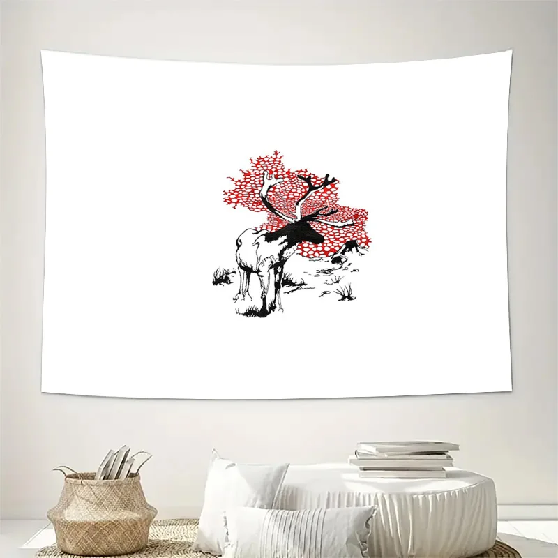 Japanese Cherry Blossom Tapestry Wall Hanging Zen Forest Decor Nature Landscape Mural Botanical Art Home Bedroom Dorm Room Livin