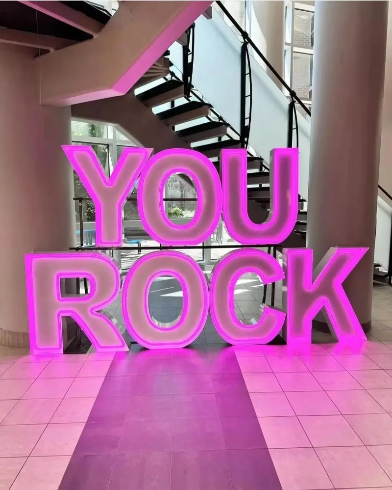 Giant Metal RGB Marquee Letters for Stylish Atmosphere Elevate Your Wedding or Party with Eye-Catching Electronic Signs