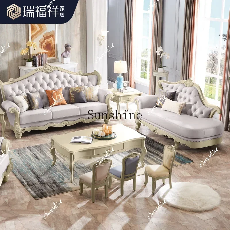 

American solid wood concubine living room sofa recliner European bedroom light luxury concubine couchP