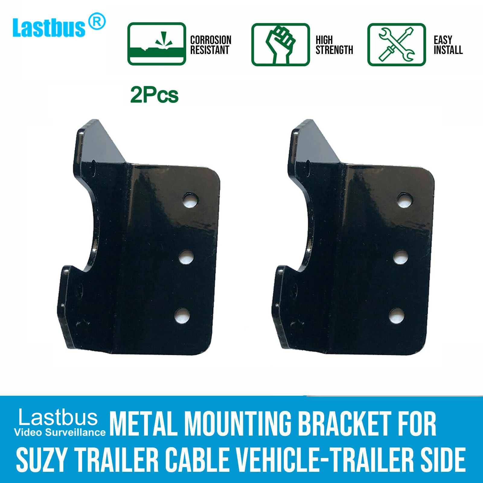 

Lastbus 2PCS Metal Mounting Bracket for Suzy Trailer Cable Vehicle-Trailer Truck Side