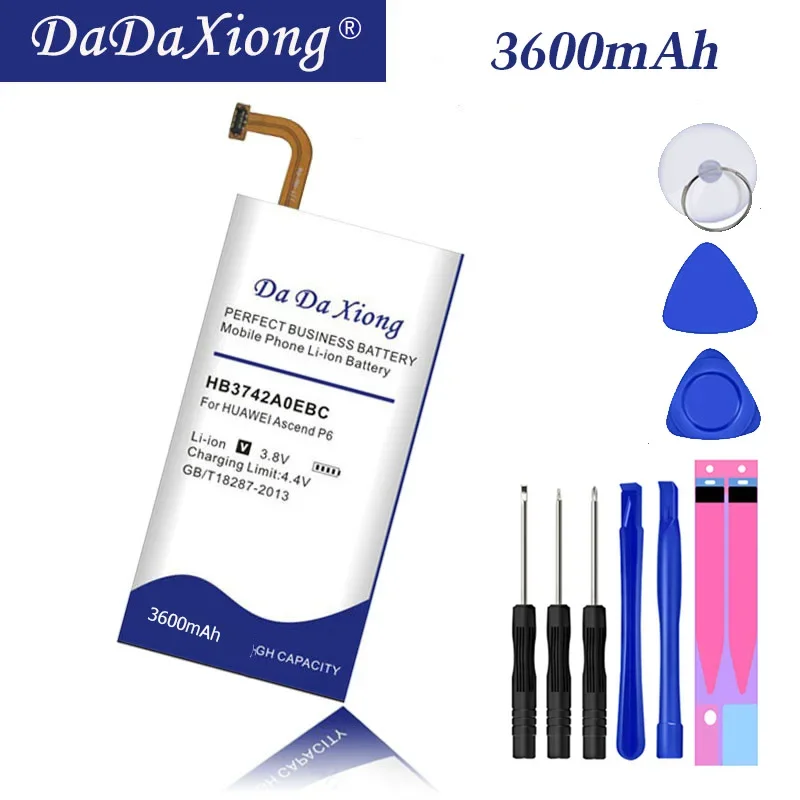 

DaDaXiong 3600mAh HB3742A0EBC For Huawei P6 P6-U06 P6-c00 P6-T00/ Ascend G6 G621 G620s G630 Phone Battery