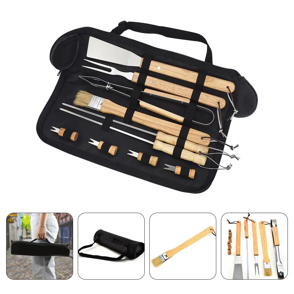 

1Set Grill Tools Set Outdoor Barbecue Cooking Utensils Portable Camping Grill Supplies Ergonomic Design Smooth No Burrs Grilling