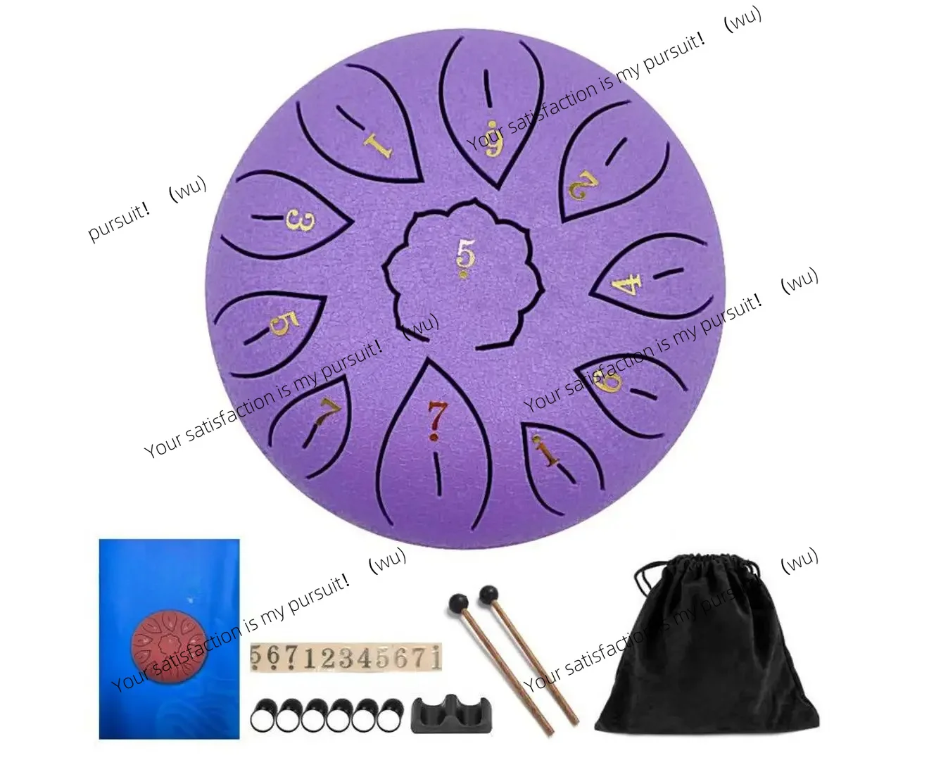 for  Inch C Tone Steel Tongue Drum Percussion Musical Instruments - Navy Blue, Black, Red, Purple, Green, Gold, Blue,