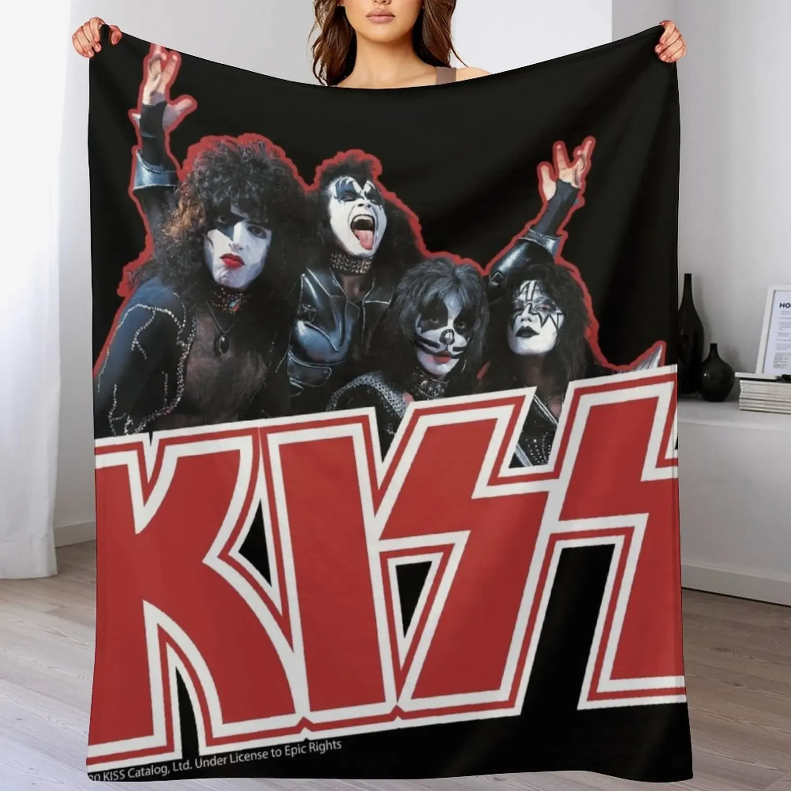 KISS Demon, Starchild, Spaceman and Catman Throw Blanket Luxury Thicken Hair Cute Blankets