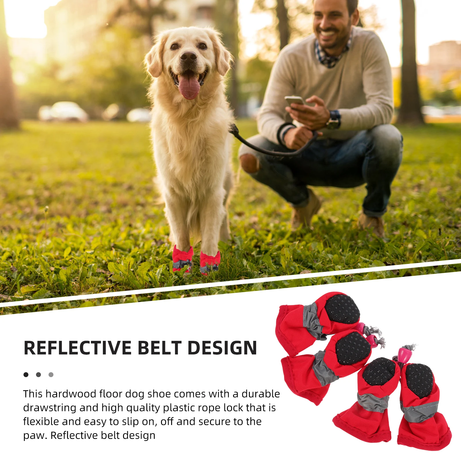 

Paws Dog Waterproof Foot Cover Small Shoes Puppy Outdoor Footwear Rubber Boots Red Cloth Pet