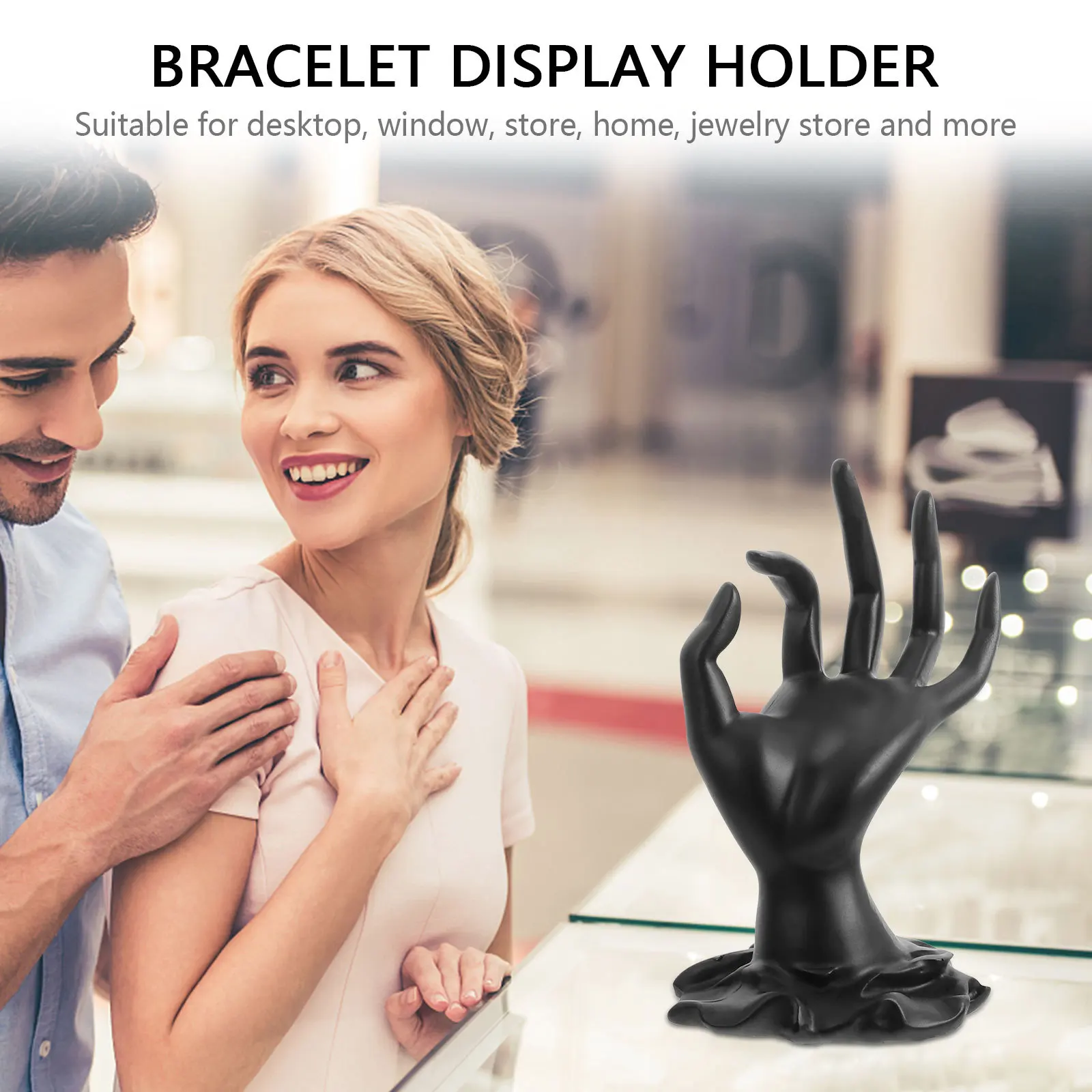 

1Pcs Jewelry Display Stand Ok Gesture Resin Black Bracelet Ring Holder Desktop Organizer for Store Home Mannequin Hand Rack