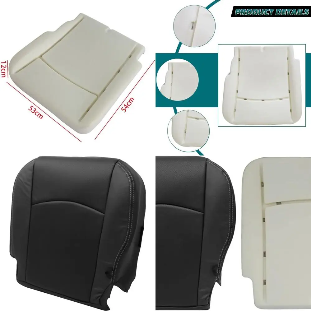

Black Leather Driver Side Bottom and Foam Cushion Replacement Seat Cover Compatible with Dodge Ram 1500 2500 3500 4500 5500 2009