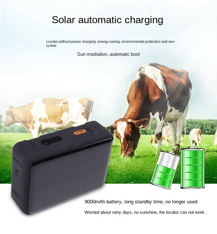 Solar GPS Tracker for Pet, 4G, Global Universal, Cattle, Sheep, Horse, Pet, Anti-lost Device, Solar GPS, Smart Tracking, Animal