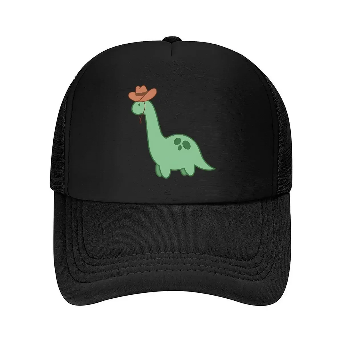 New Little Green Cowboy Dinosaur Sticker Mesh Baseball Cap