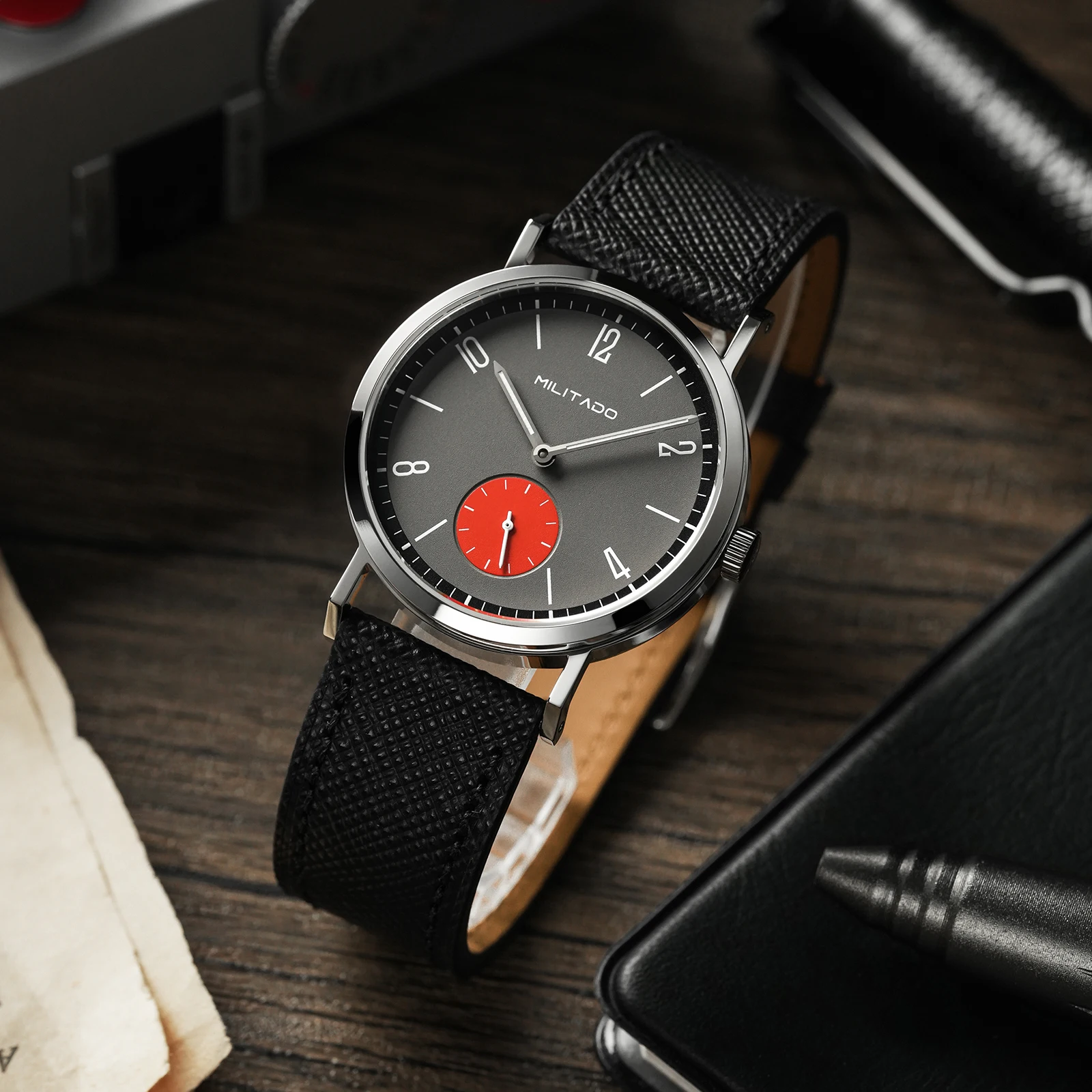 Watch 36mm Seagull ST1701 Hand Winding Movement Sapphire Glass BGW9 Luminous Leather Band