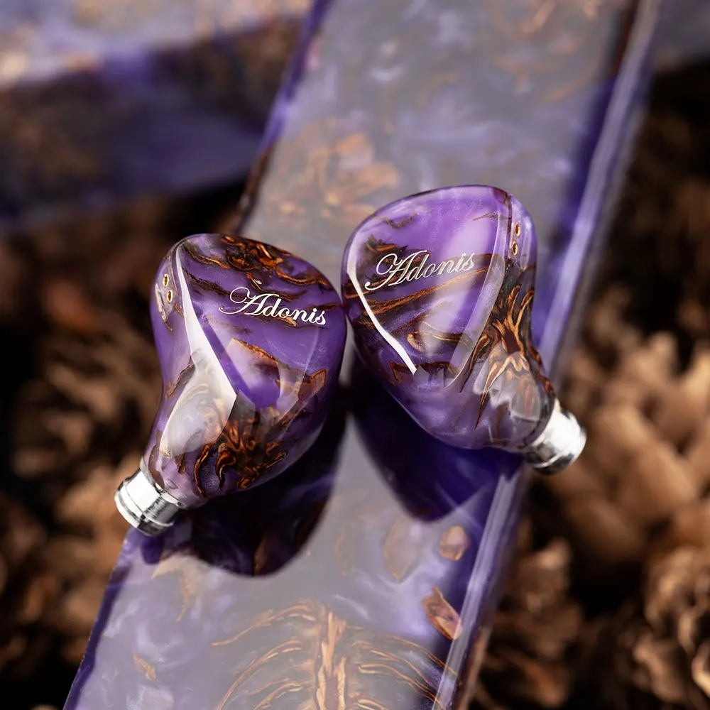 QoA Adonis Nuovi Auricolari In Ear 1DD + 2BA Hybrid Pinecone Resina Shell IEM Con Cavo Spina da 3,5 + 4,4 mm Per Cuffie HiFi Regali