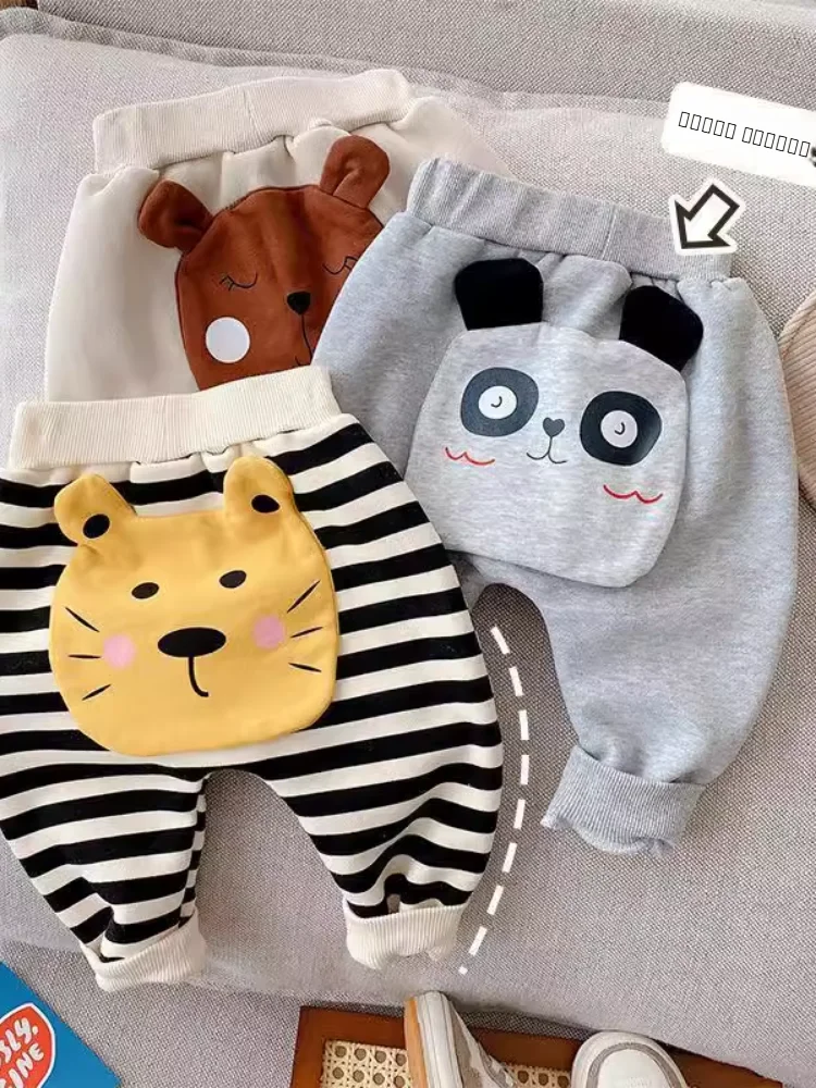 

Брюки-шаровары из чистого хлопка для малышей (мальчиков и девочек), весенне-осенние, свободного кроя, для детей от года