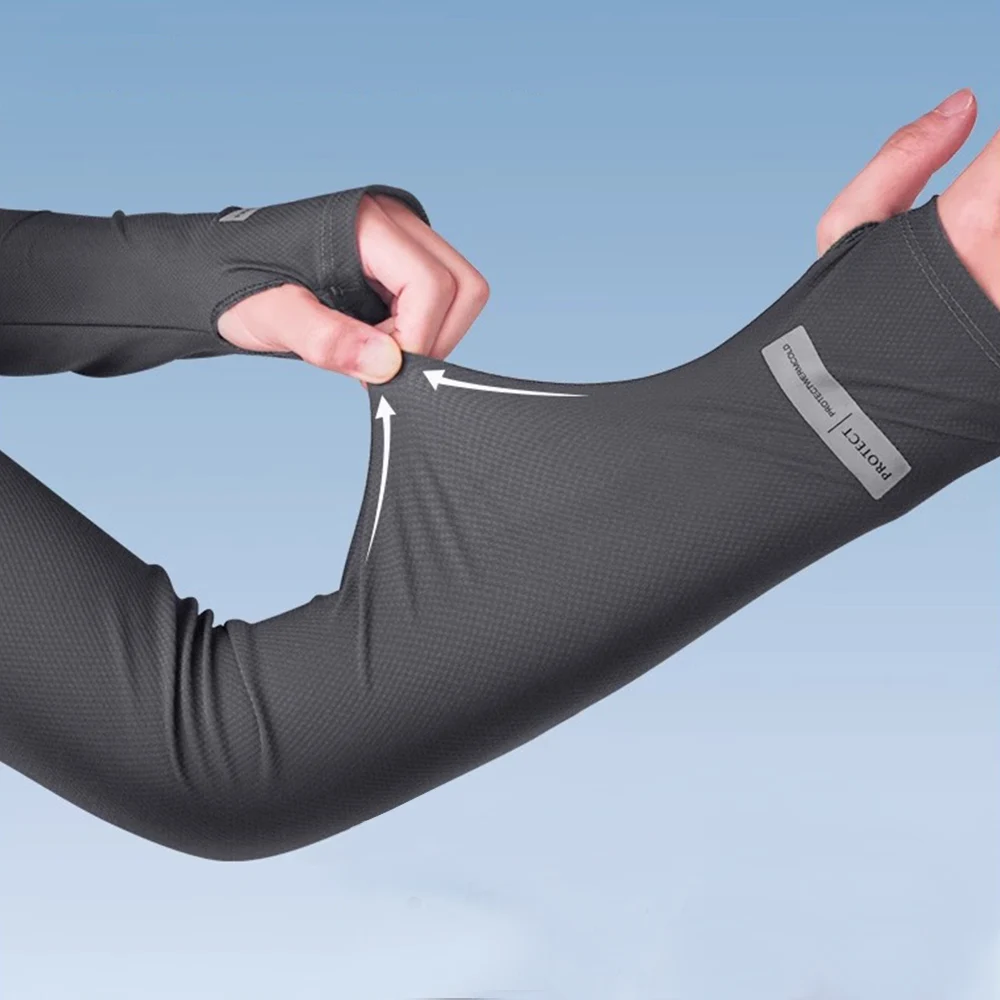 Männer Radfahren finger lose Handschuhe Eis Seide Arm abdeckung Fahren Anti-Sonnenbrand Ärmel Sommer Radfahren cool Muff Outdoor Sport Arme wärmer