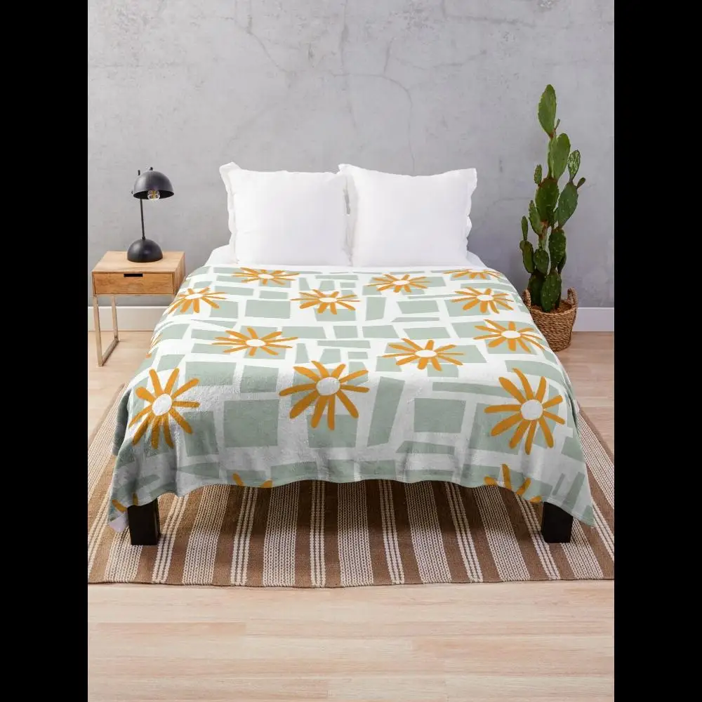 

Элегантное простое одеяло с цветочным принтом для уютного комфорта