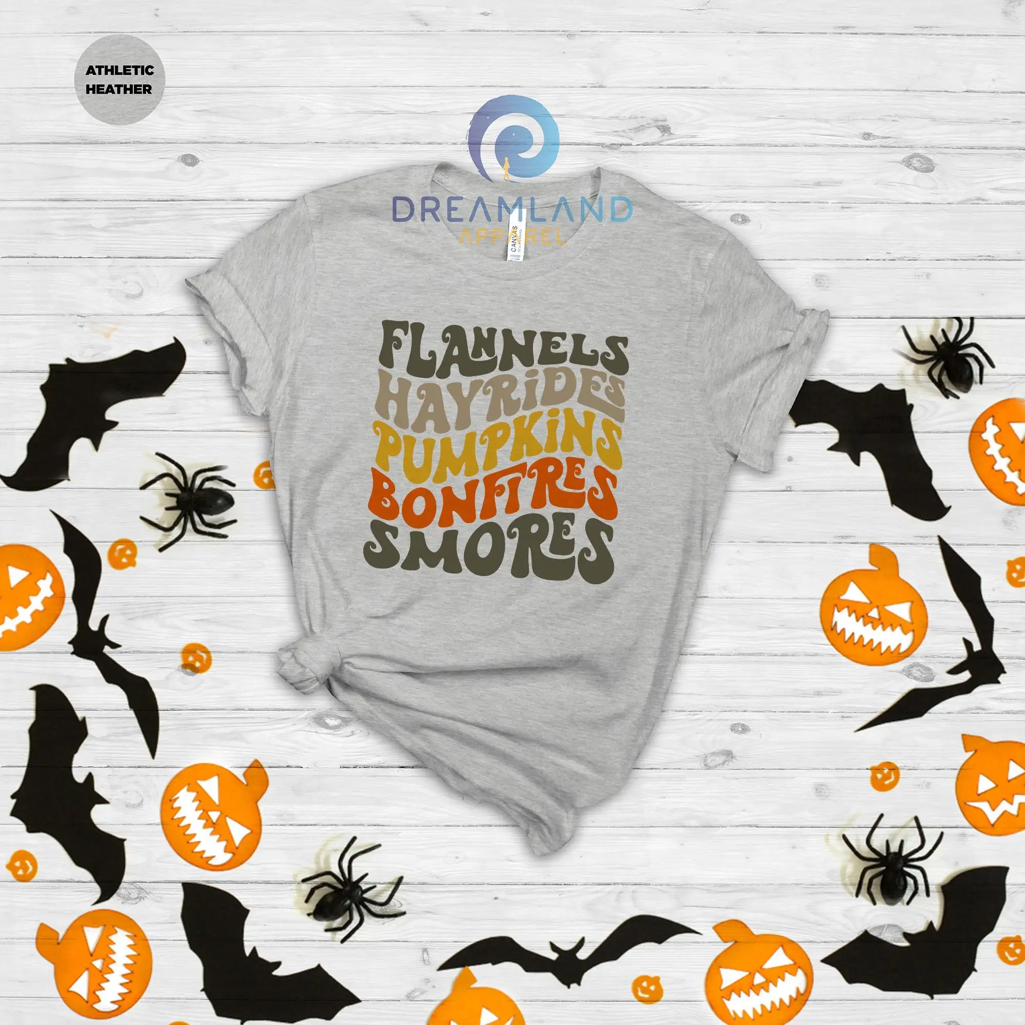 Flannels Hayrides Pumpkins Bonfires Smores T shirt Halloween SweaT Pumpkin Fall Party Skeleton