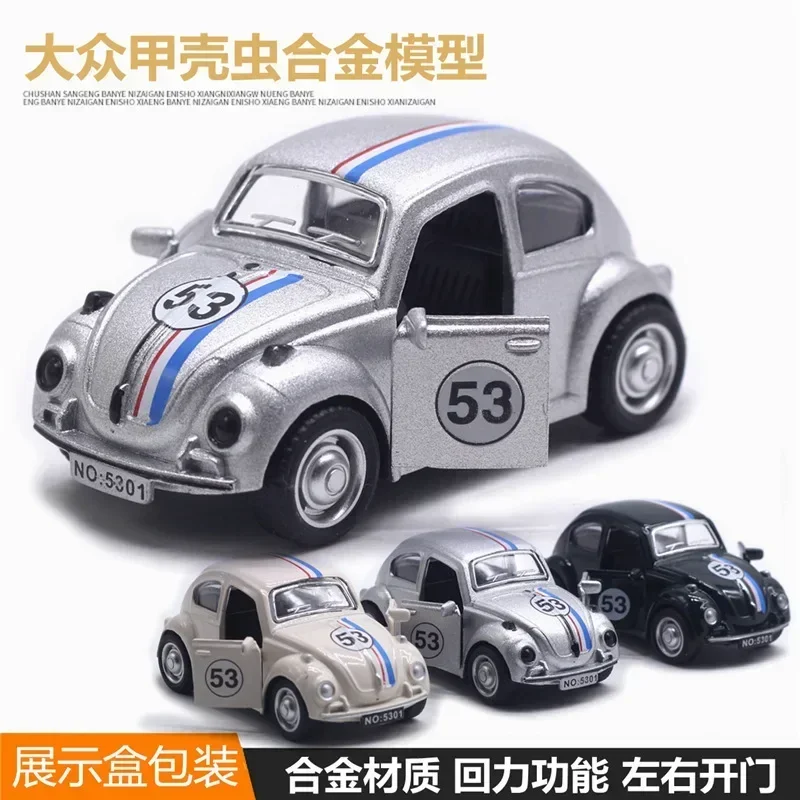 1:43 alloy Volkswagen Beetle model, door opening car model, cake decoration, children's gift collection toy