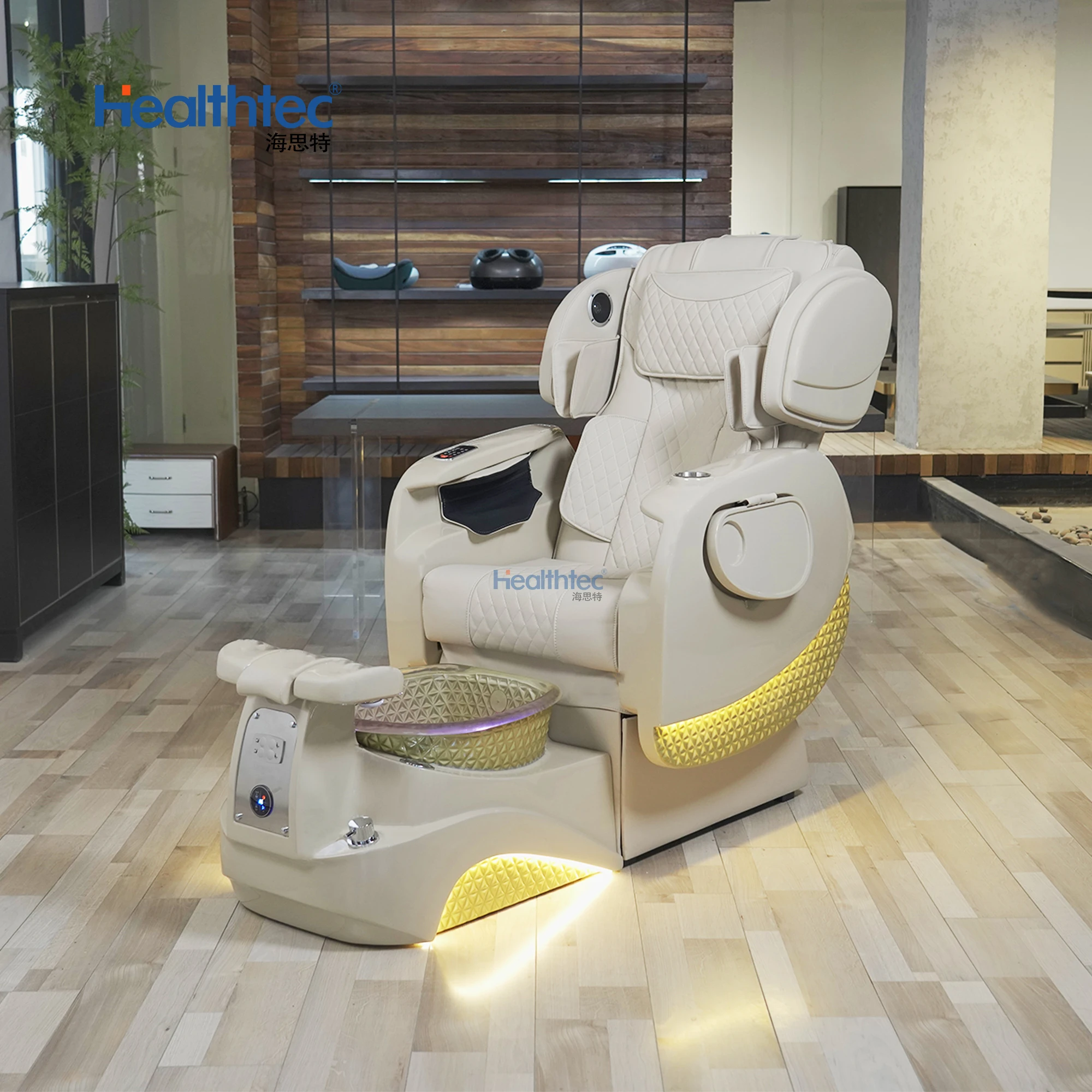 

Customizable Color Electric Massage Pedicure Spa Chair with Fiberglass Base & Handrail Drainage Pump & Ambient Lighting