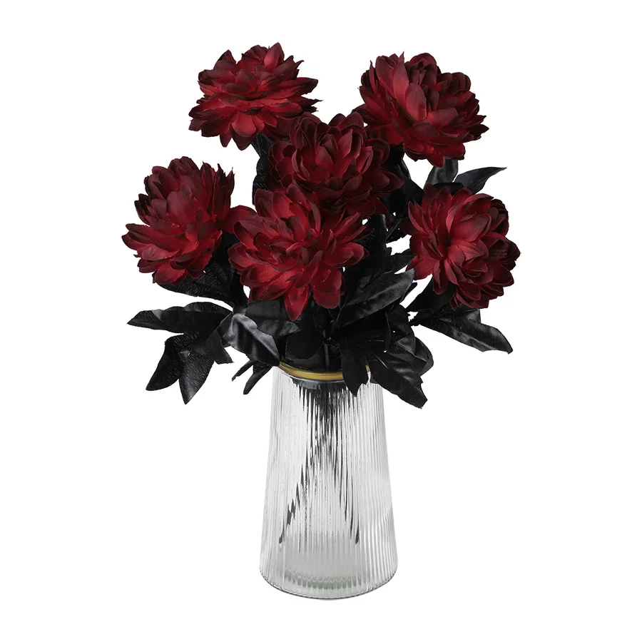 5/10Pcs Artificial Silk Dahlia Bouquet Real Touch Fake Flower Halloween Decoration Home Party Wedding Table Centerpieces